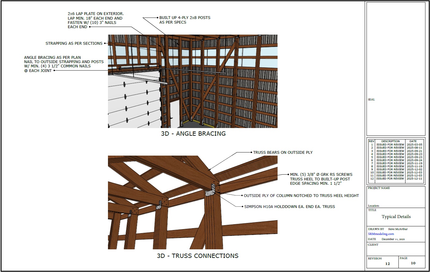 Permit drawing set — typical details