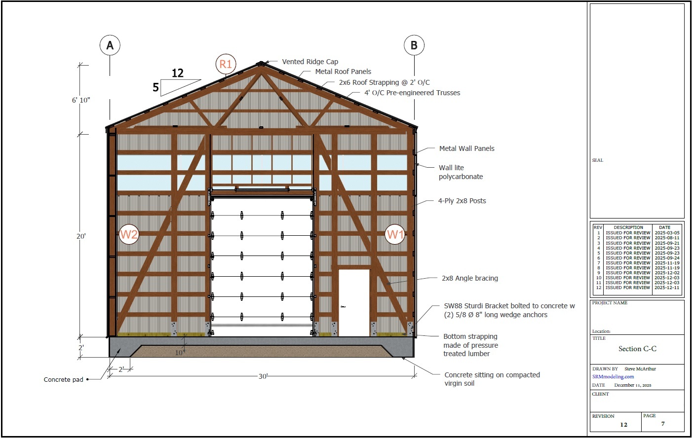 Permit drawing set — section cut
